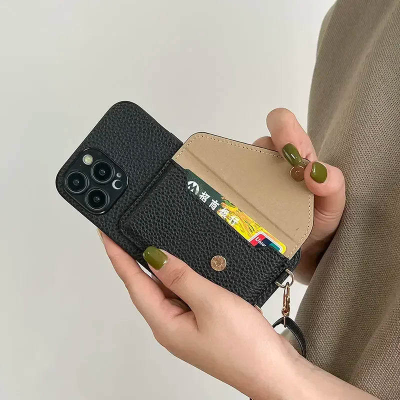 Strapo™ – The leather card holder with lanyard for your iPhone