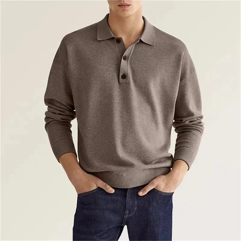 Luca™ | Men's long-sleeved cotton polo shirt – Fall 2024 