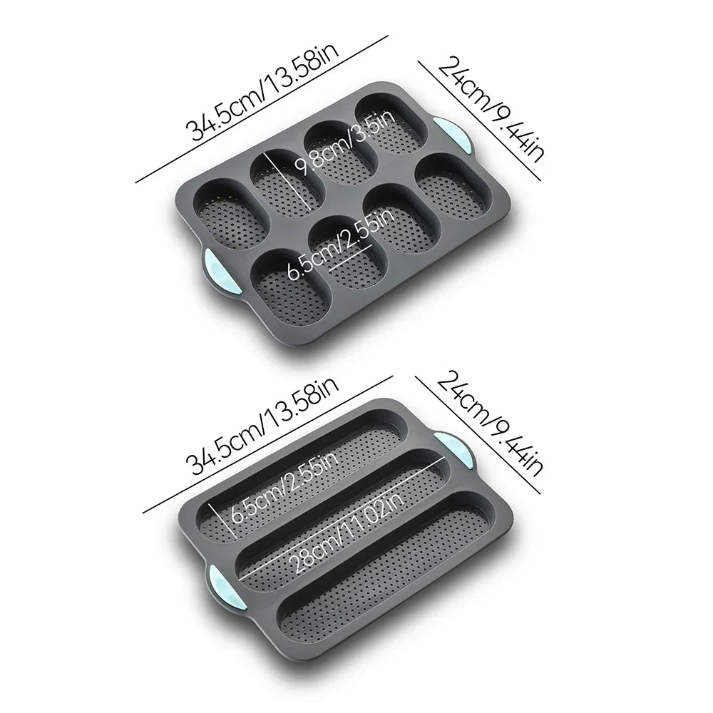 CrustyBake™ | Non-stick silicone baguette baking pan