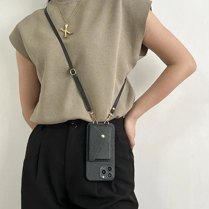 Strapo™ – The leather card holder with lanyard for your iPhone