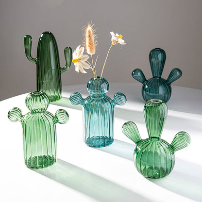 Fungglass™ | Cactus &amp; Mushroom Transparent Glass Vases