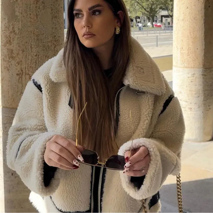 Chiara™ | Women's wool fleece coat, thick and warm 