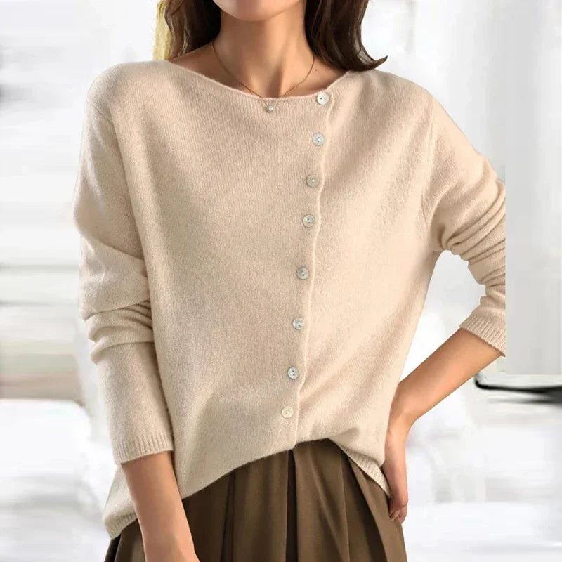 Couture™ Chic sweater with fashionable button closure 