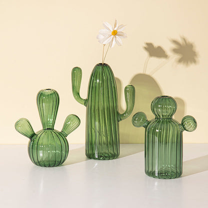 Fungglass™ | Cactus &amp; Mushroom Transparent Glass Vases