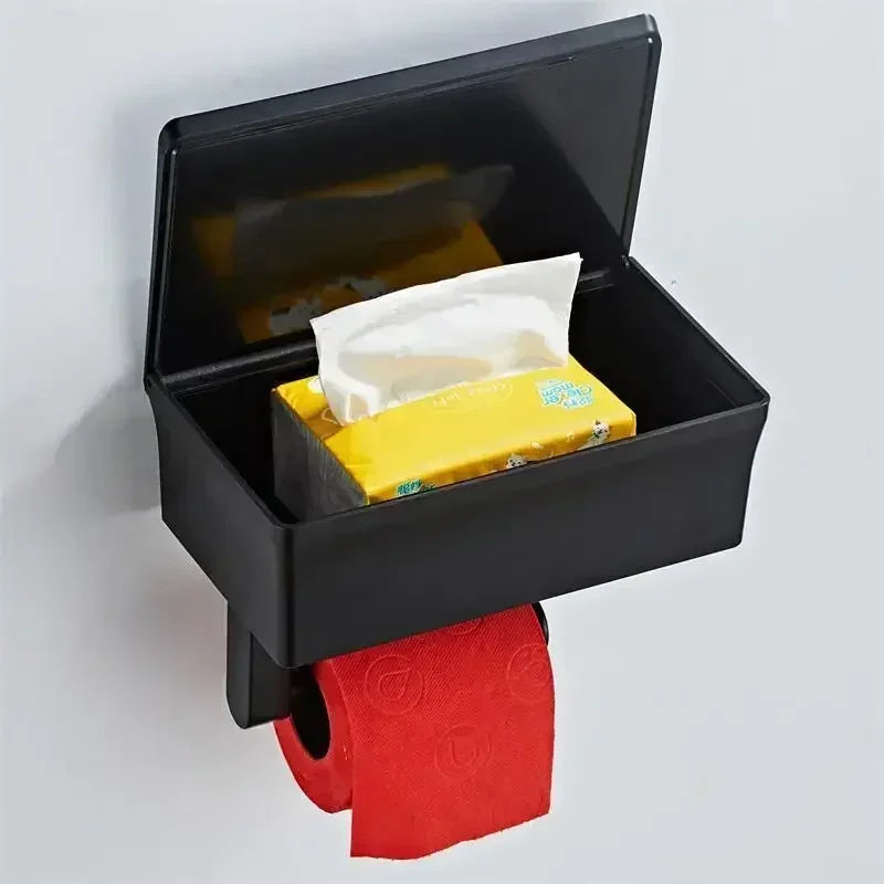 Rolluxe™ – 2-in-1 toilet paper holder with storage box
