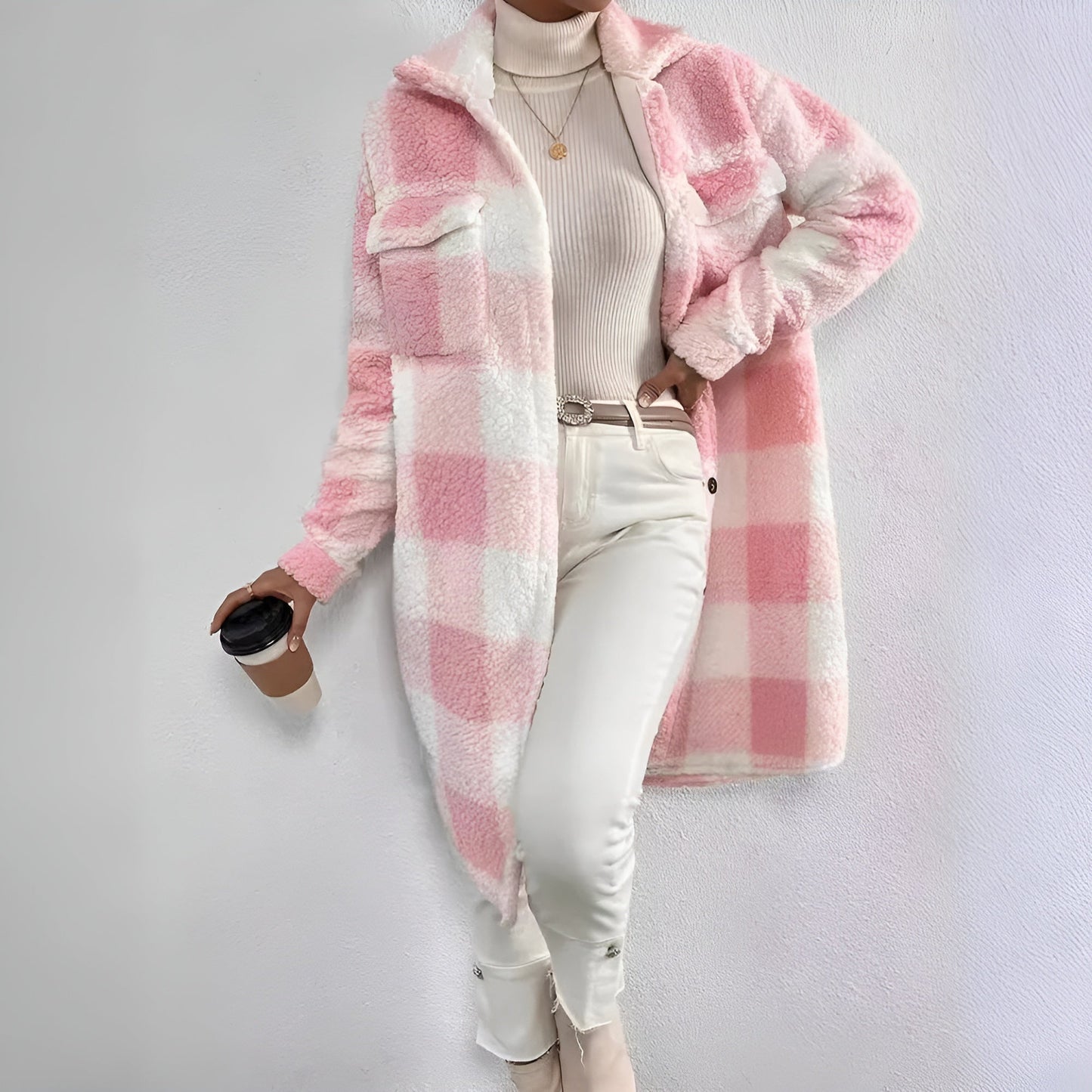 50% off | Estella™ - Long Checked Coat [Last Day Discount] 