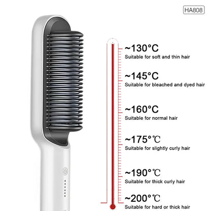 Rose™ | CeramicBrush Hair Straightener and Curling Brush 