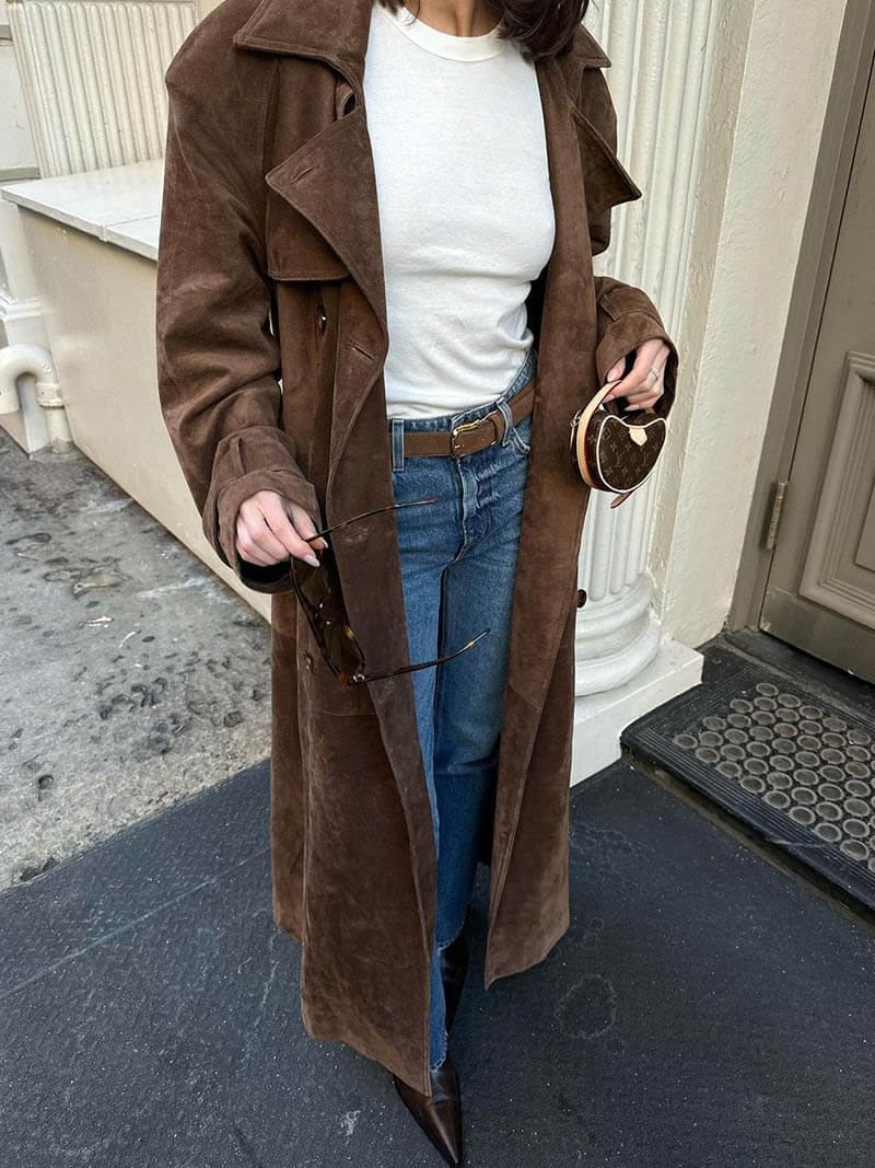Frejas™ | Mocha Trench Coat - Imitation Mocha
