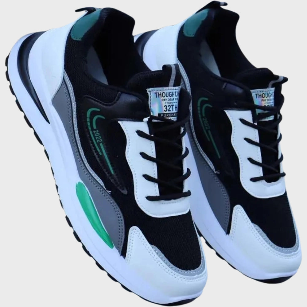 NetzRunner™ | Limited Edition Black White Green Mesh Trainers