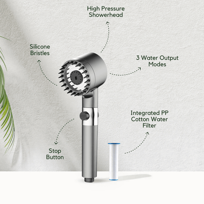 Intelligent shower head with integrated water filter system