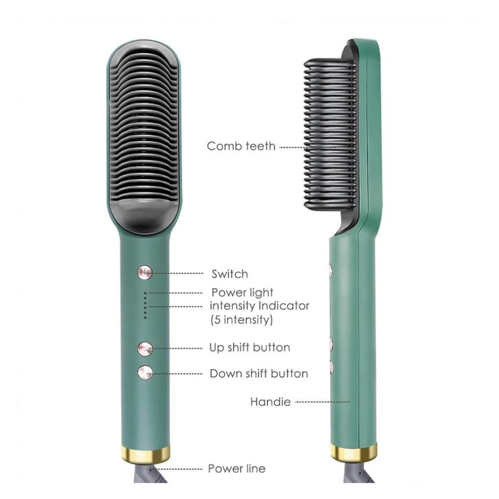Rose™ | CeramicBrush Hair Straightener and Curling Brush 