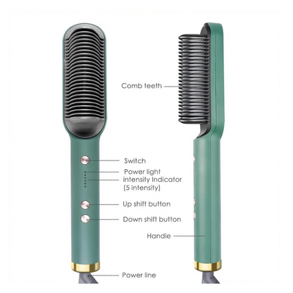 Rose™ | CeramicBrush Hair Straightener and Curling Brush 
