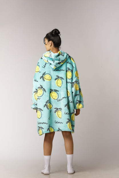 Citrus Lemon™ Ultra-Soft Sherpa Hooded Blanket