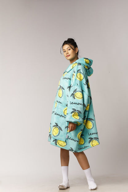 Citrus Lemon™ Ultra-Soft Sherpa Hooded Blanket