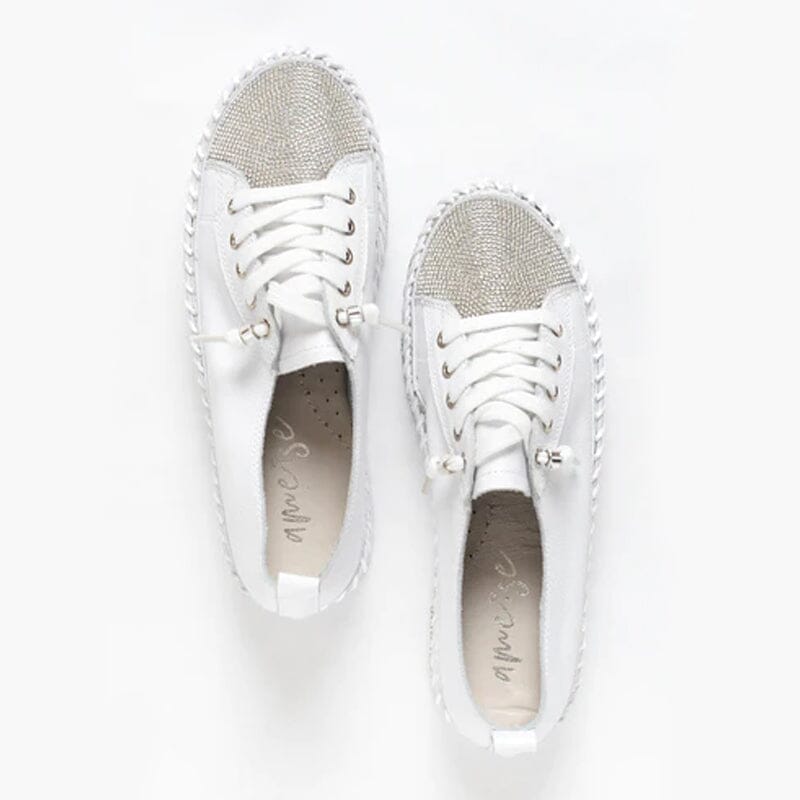 Diamond Silver™ – Glitter-effect leather sneakers 