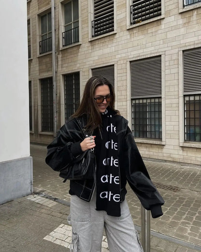 50% off | Karie™ Oversized Leather Jacket [Last Day Discount]