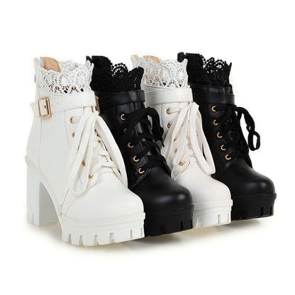 Cozenia™ | Fashionable lace-up boots with a stable heel