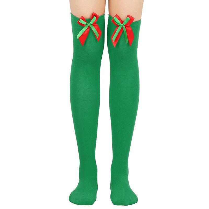 FestiveSocks™ – Knee Highs with Bows | Holiday Collection