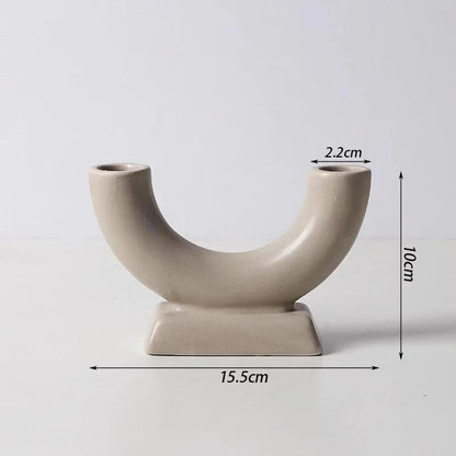 Minimalistischer skandinavischer Kerzenhalter und Vase aus Eisen und Glas