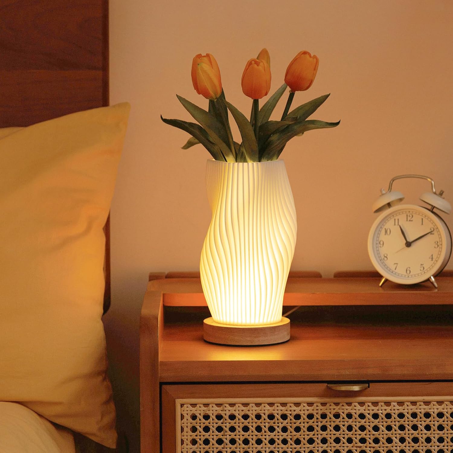 Vintage gestreifte Nachtlichtlampe