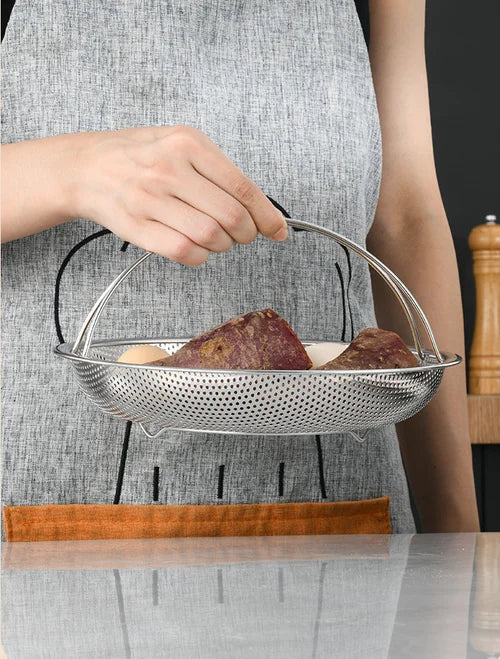 Vapure™ | All-in-one stainless steel steamer with handle