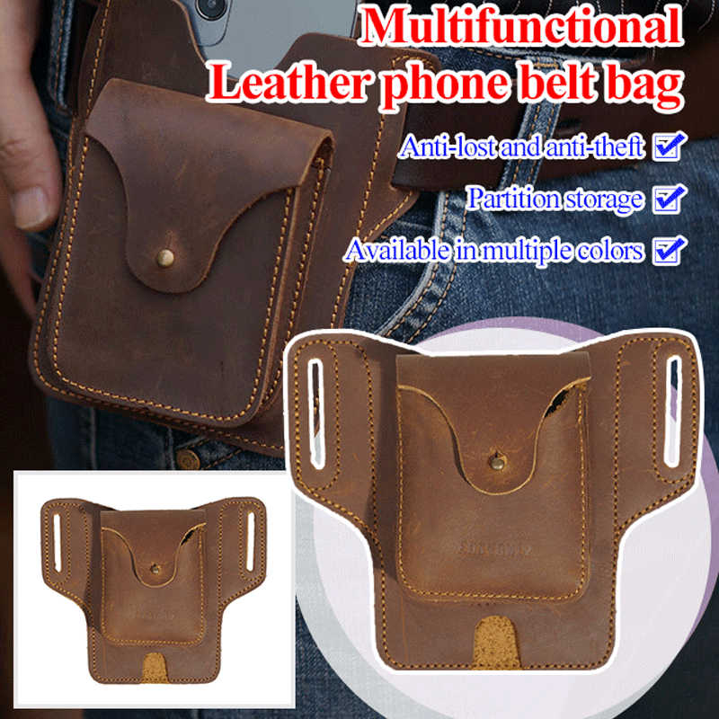 VersaBag™ | Multifunctional leather cell phone belt bag 