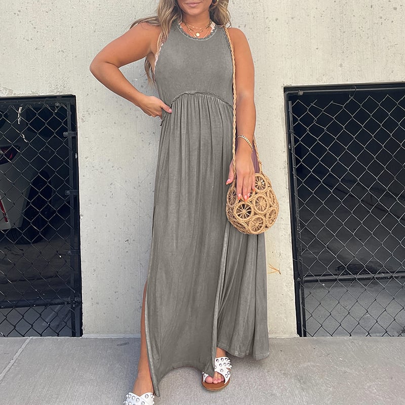 NovaStyle™ | Slit Casual Simple Loose Maxi Long Dress 