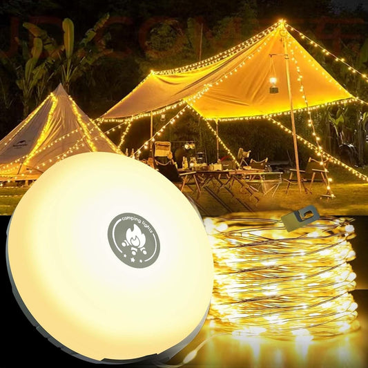 CampGlow™ | 4-in-1 camping lamp with RGB fairy lights and power bank