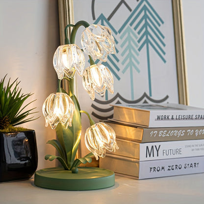 Moderne Blumen-LED-Tischlampe für stilvolle Wohnkultur