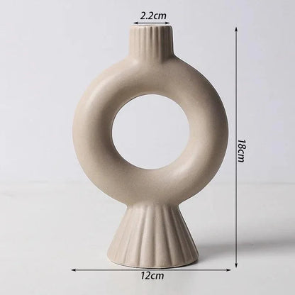 Minimalistischer skandinavischer Kerzenhalter und Vase aus Eisen und Glas