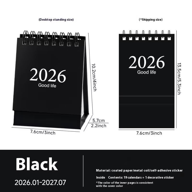 2026 Mini Tischkalender | Morandi Farbiger Stehkalender