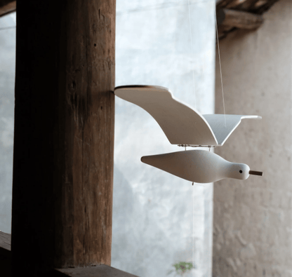 CoastalCrafts™ | Handcrafted Wooden Seagull Hanging Ornament 
