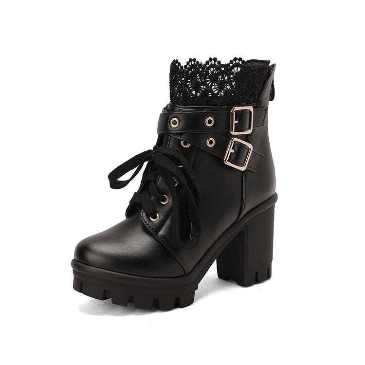 Cozenia™ | Fashionable lace-up boots with a stable heel