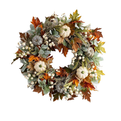 MapleCharm™ | Autumn wreath with pumpkin maple leaves 