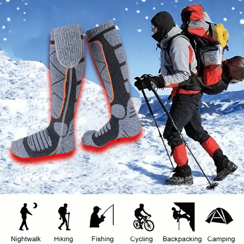 Nolan™ - Wiederaufladbare beheizbare Socken für ganztägige Wärme