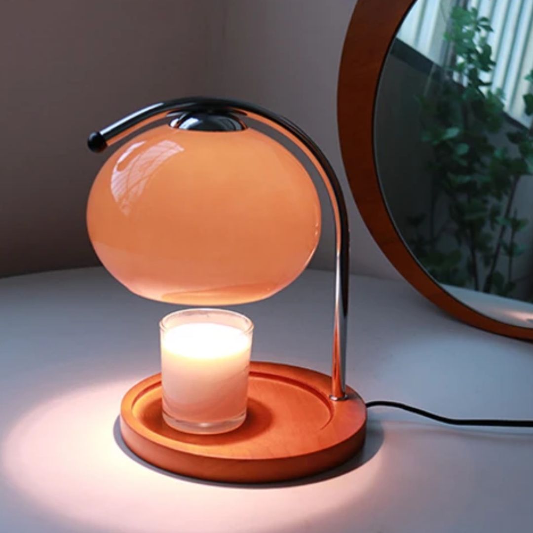 Vintage Glas-Tischlampe mit elegantem Retro-Design