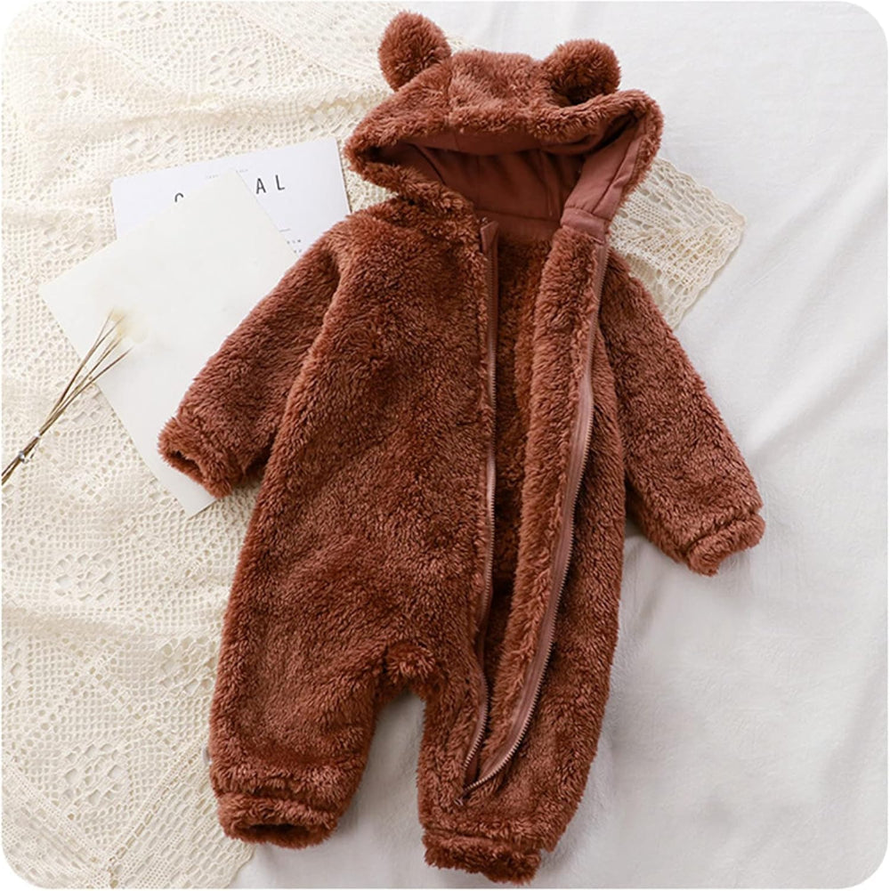 Lunoa™ - Baby Kapuzenstrampler mit Bärenohren, flauschig