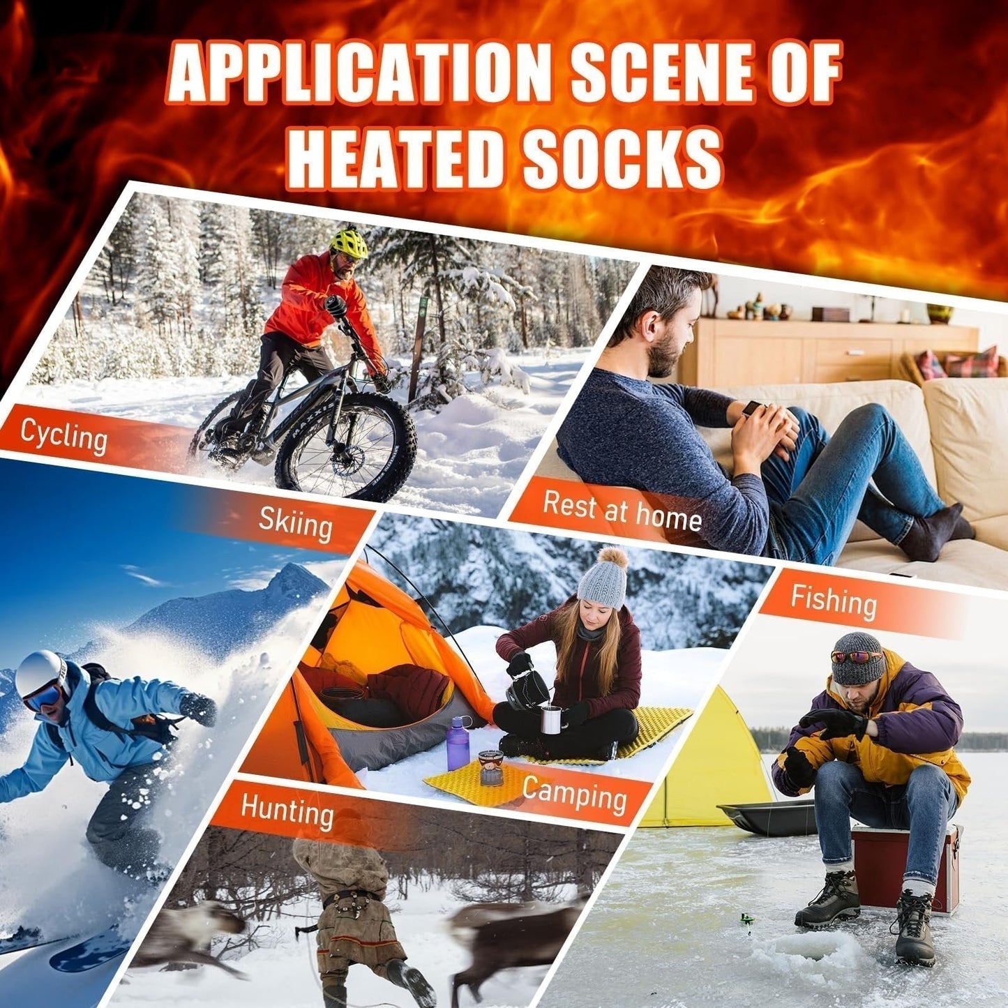 Nolan™ - Wiederaufladbare beheizbare Socken für ganztägige Wärme