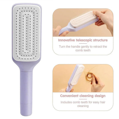 4-in-1 Selbstreinigende Antistatische Haarbürste und Kopfhautmassagegerät