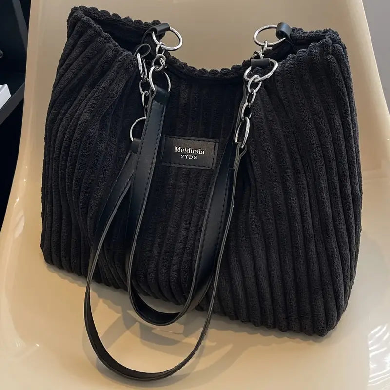 Yara™ | Sophisticated bag made of ribbed velour fabric