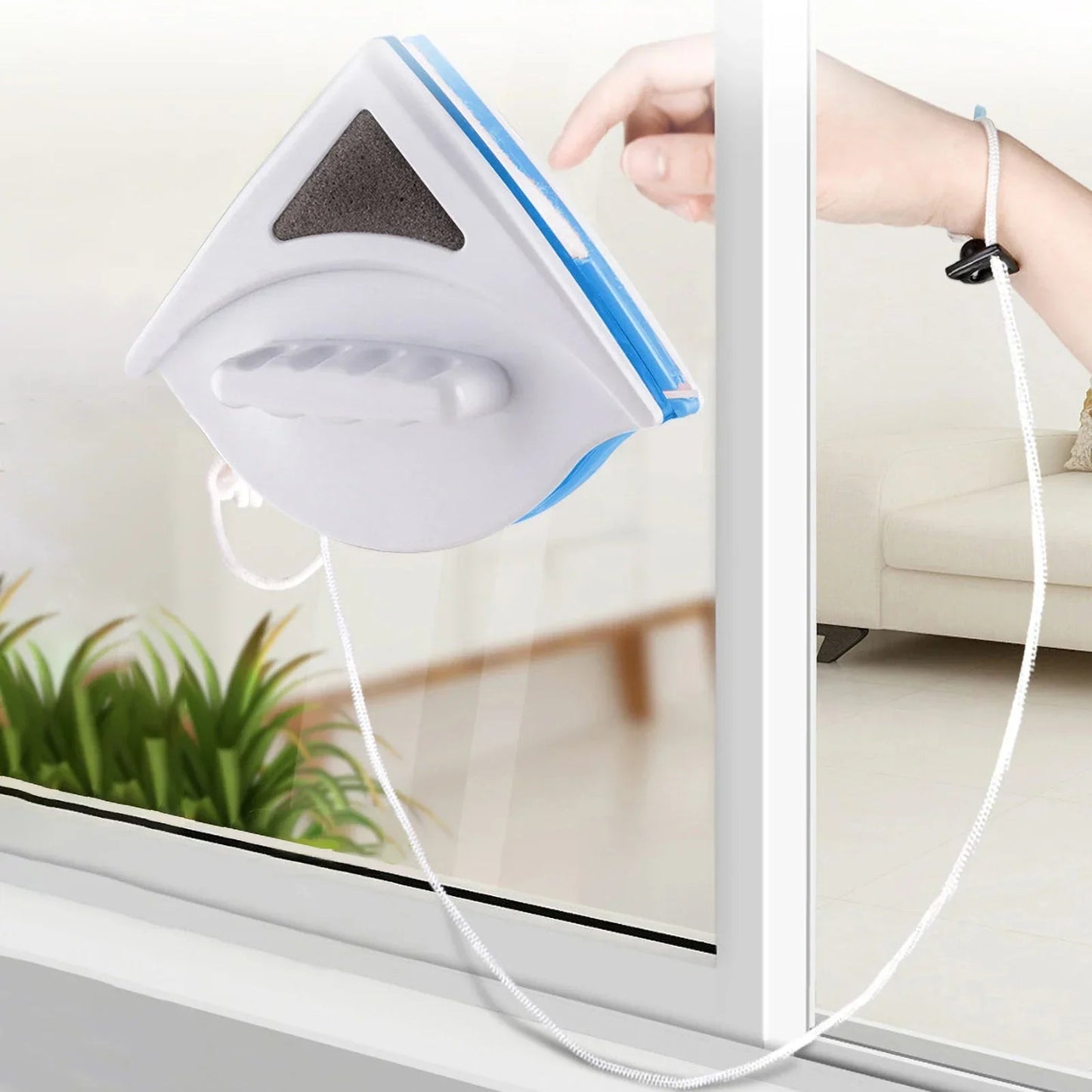 Magnetischer dreieckiger Fensterreiniger für streifenfreies Glas