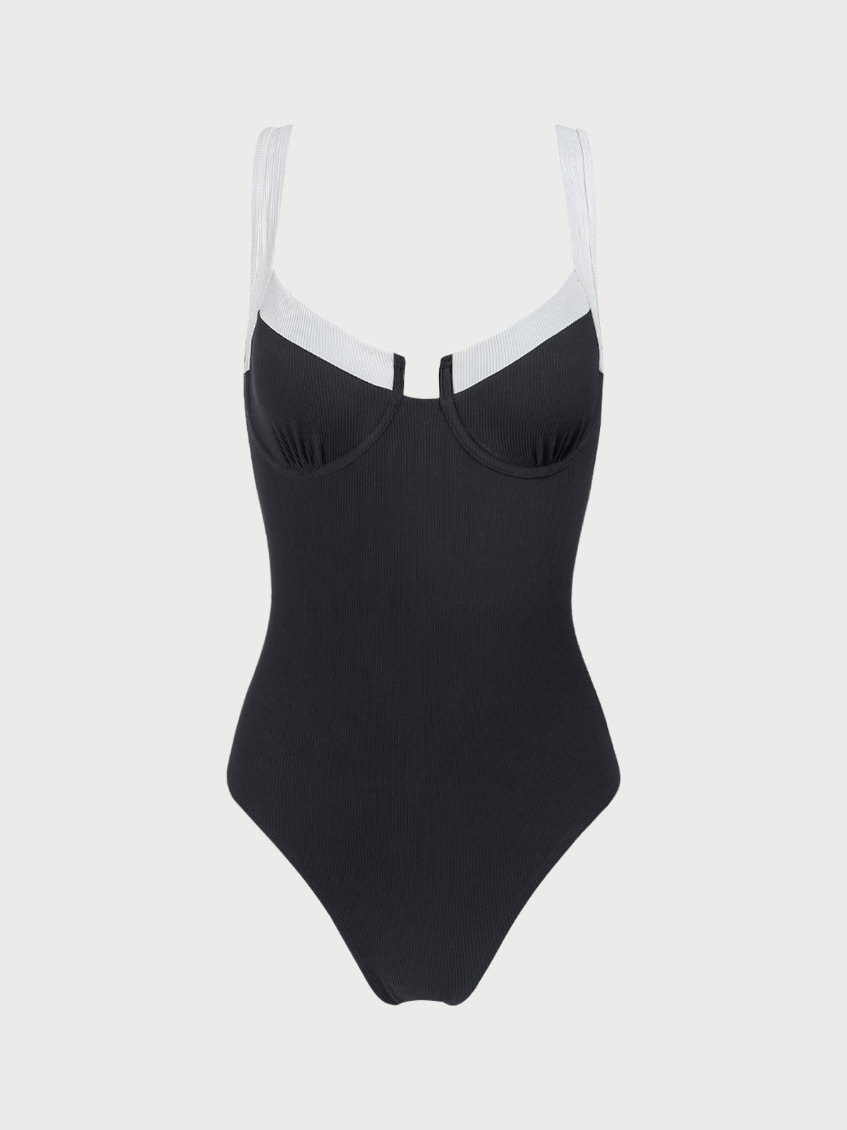 Knotique Swimwear™ | One-piece swimsuit with knotted contrast trim