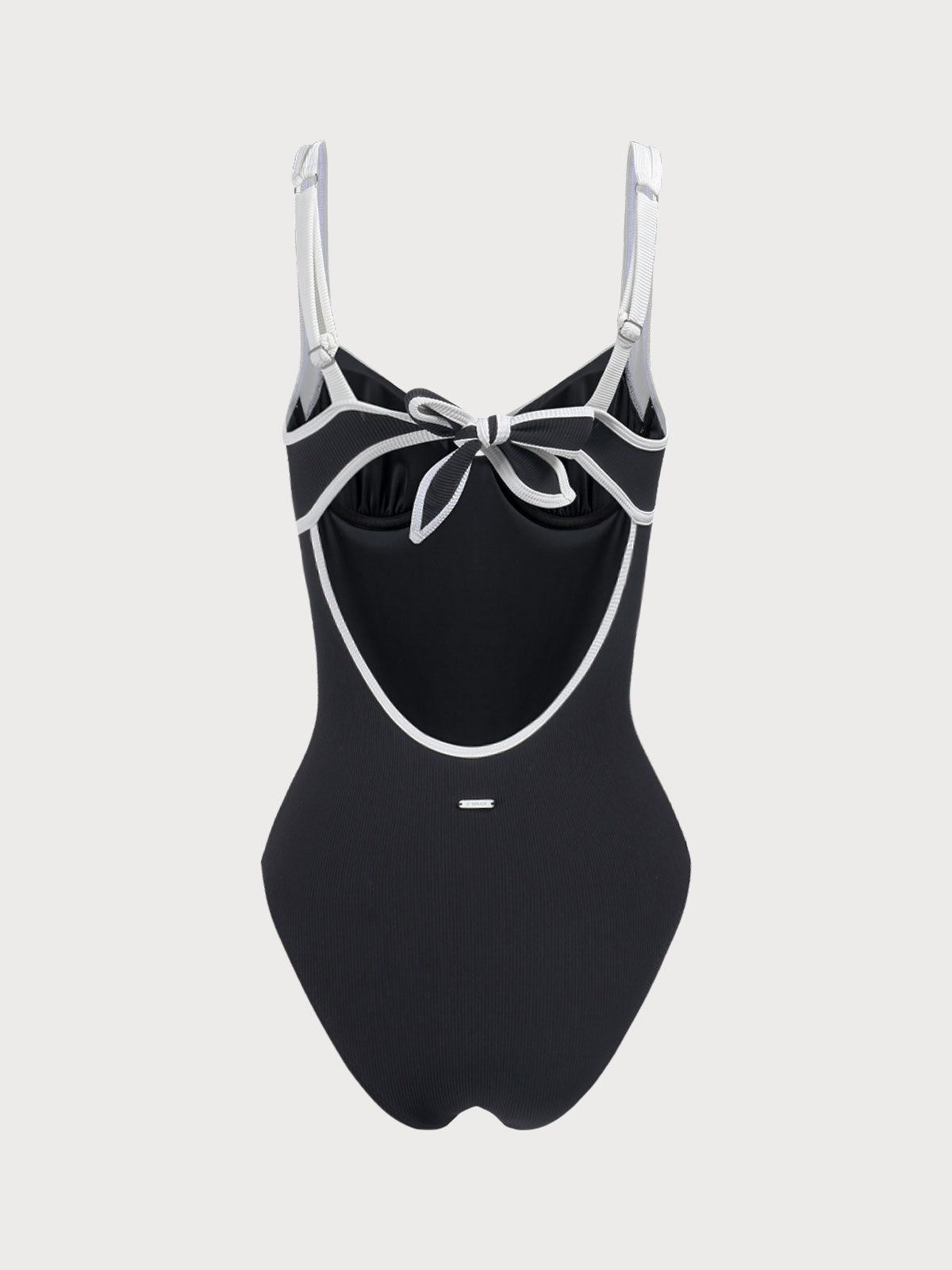 Knotique Swimwear™ | One-piece swimsuit with knotted contrast trim
