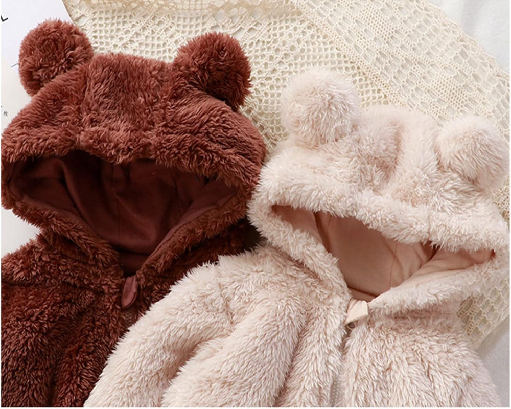 Lunoa™ - Baby Kapuzenstrampler mit Bärenohren, flauschig