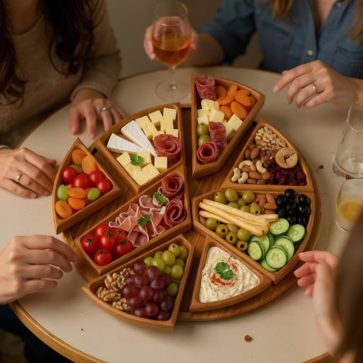 TimberEase™ - Modulares Snack-Serviertablett aus Holz