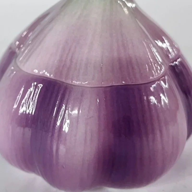Keramik-Knoblauch-Aufbewahrungstopf mit Bambusdeckel