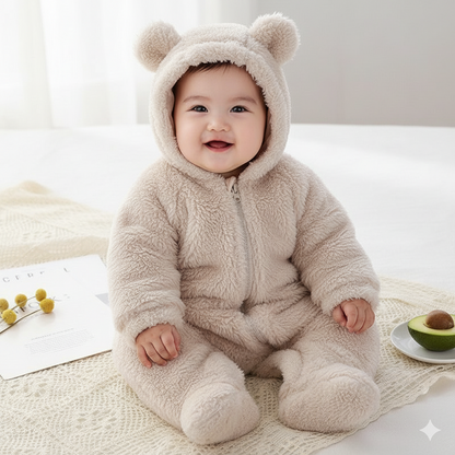Lunoa™ - Baby Kapuzenstrampler mit Bärenohren, flauschig