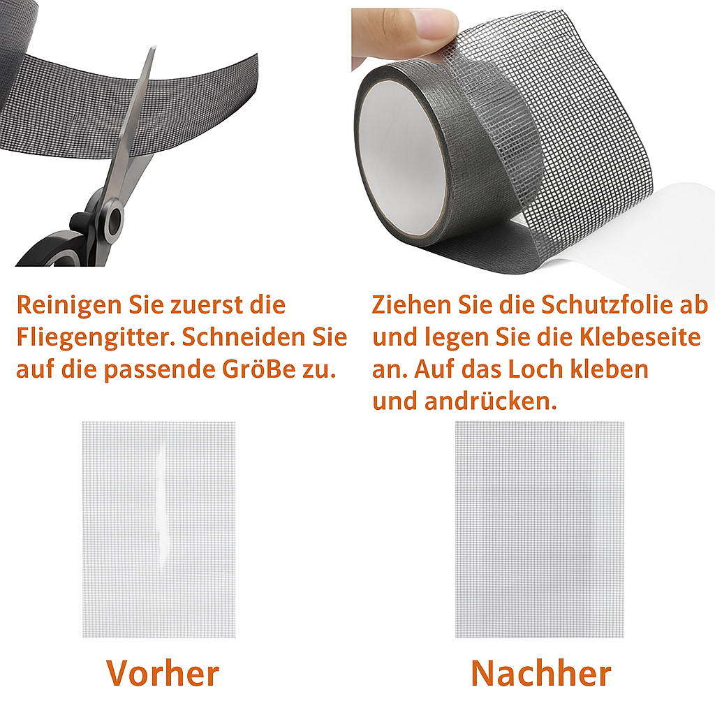 BugBlocker™ - Wetterfeste Reparaturklebeband für Fliegengitter