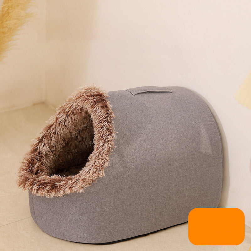 Gemütliches Winter-Höhlenbett für kleine Hunde und Katzen
