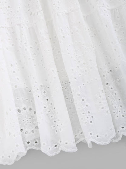 Zara™ | Short-sleeved embroidered dress with ruffles